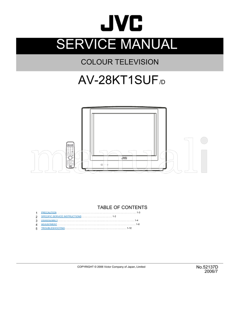 JVC 52137D RM-C1100 AV-28KT1SUF (45 pages) TV Service Manual
