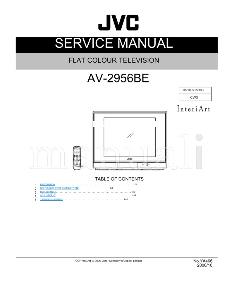 JVC YA466 AV-2956BE RM-C1286 (76 pages) TV Service Manual