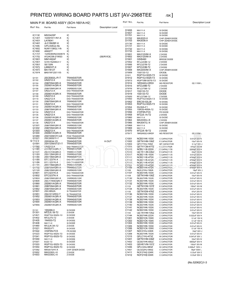 JVC 52062C 2969TEE AV-2968TEE AV-2969TEE AV-2968TEE-SK (91 pages) TV Service Manual