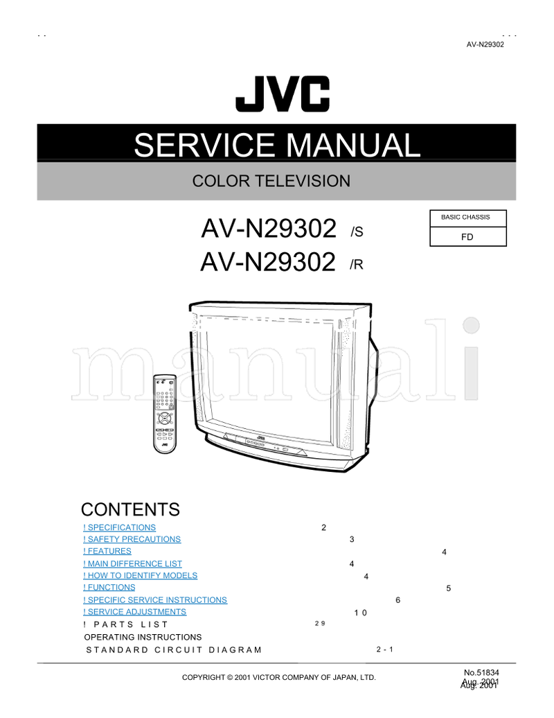 JVC AV-N29302 51834 (29 pages) TV Service Manual