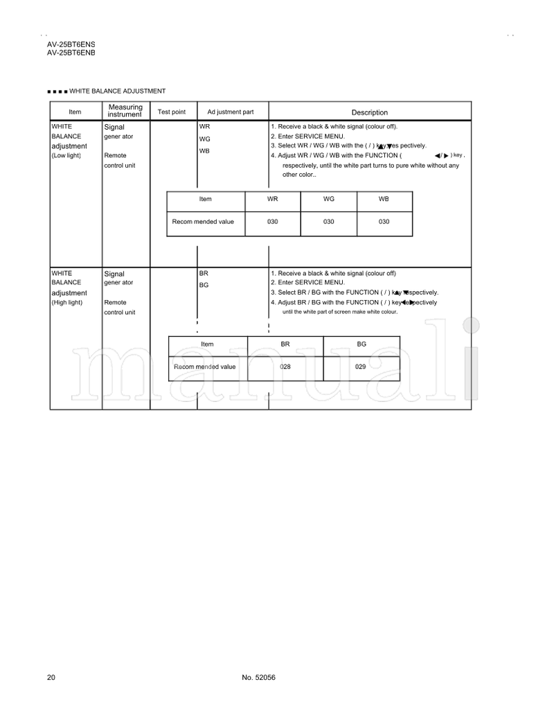 JVC AV25BT6ENS AV25BT6ENB 52056 (44 pages) TV Service Manual