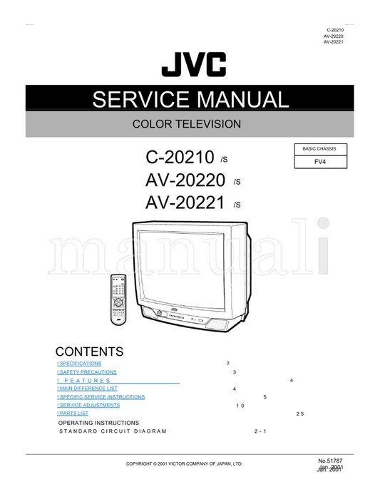 JVC C-20210 AV-20220 AV-20221 51787 (54 pages) TV Service Manual