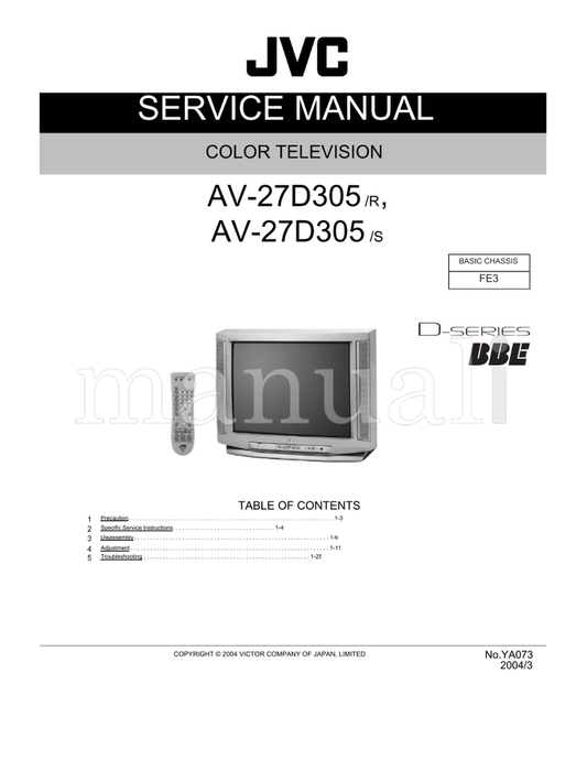 JVC D Series (55 pages) TV Service Manual