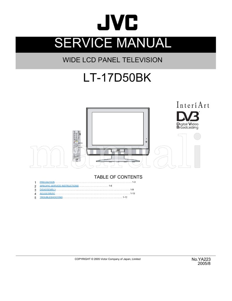 JVC YA223 LT-17D50BK (98 pages) TV Service Manual