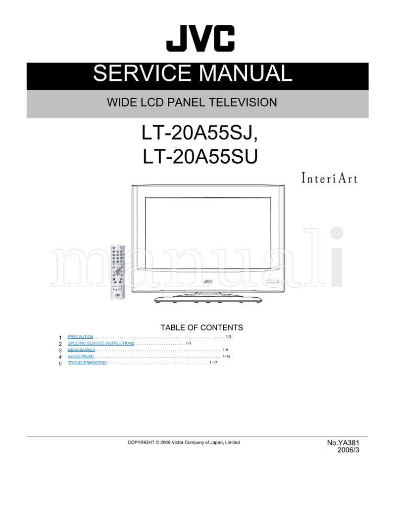 JVC YA381 LT-20A55SJ LT-20A55SU (46 pages) TV Service Manual