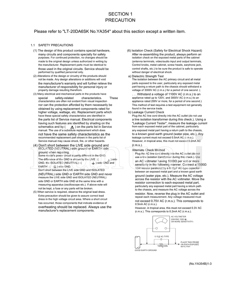 JVC YA354B LT-20DA6SSP (83 pages) TV Service Manual