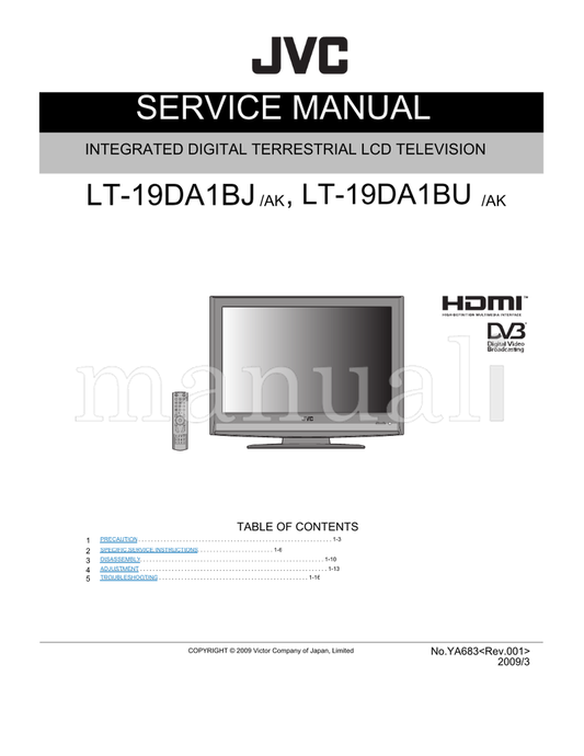 JVC LT-19DA1BJ LT-19DA1BU (66 pages) TV Service Manual