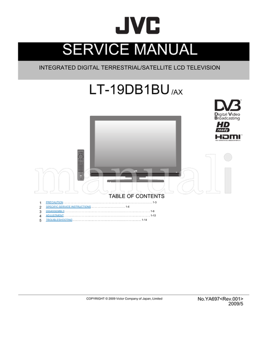 JVC LT-19DB1BU (64 pages) TV Service Manual