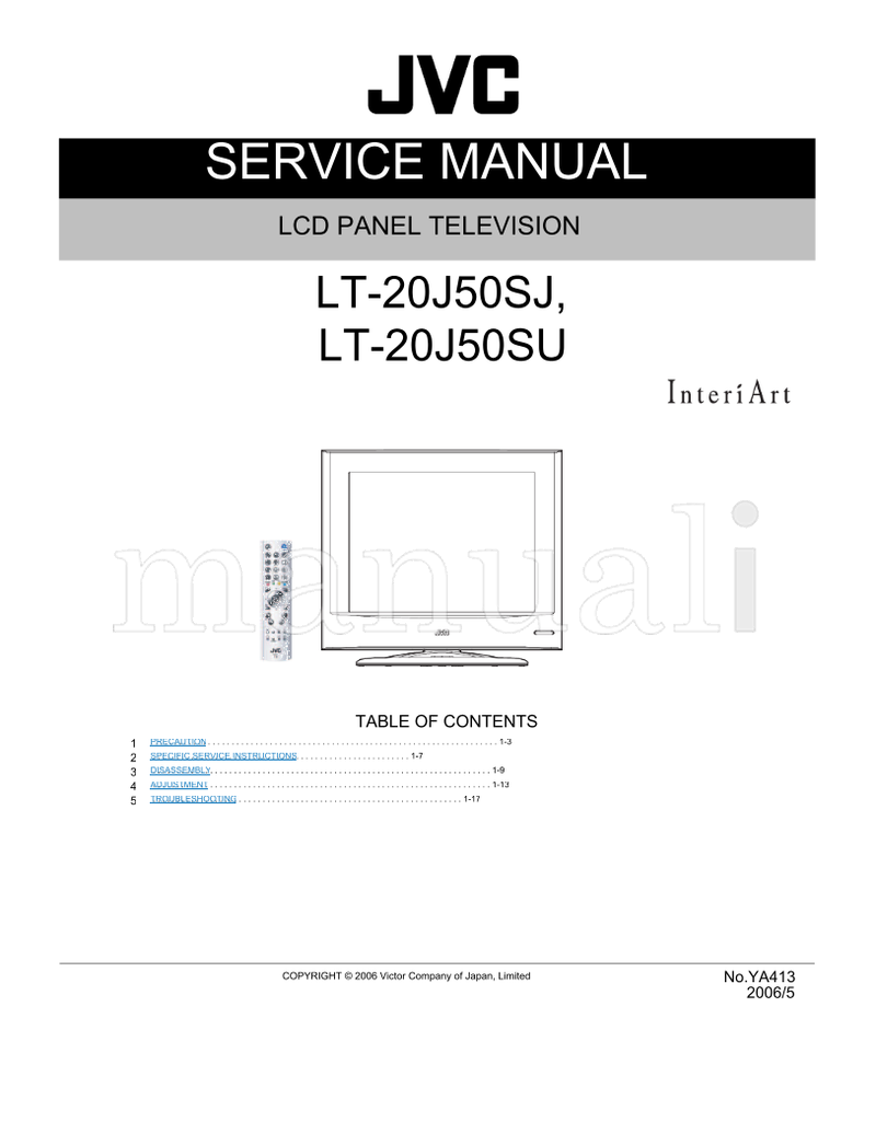 JVC YA413 LT-20J50SJ LT-20J50SU (75 pages) TV Service Manual
