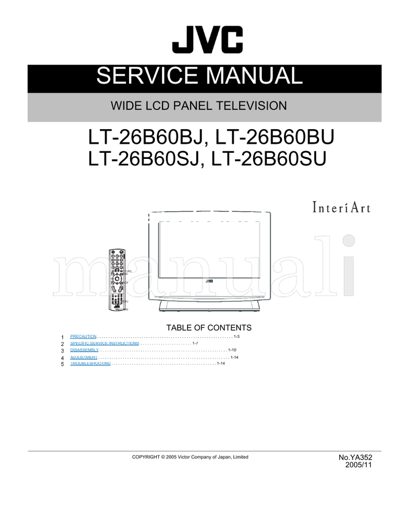 JVC YA352 LT-26B60BJ LT-26B60BU LT-26B60SJ LT-26B60SU RM-C1860 (81 pages) TV Service Manual