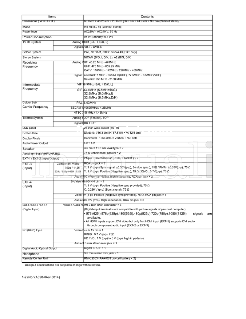 JVC LT-26DB1BU (65 pages) TV Service Manual