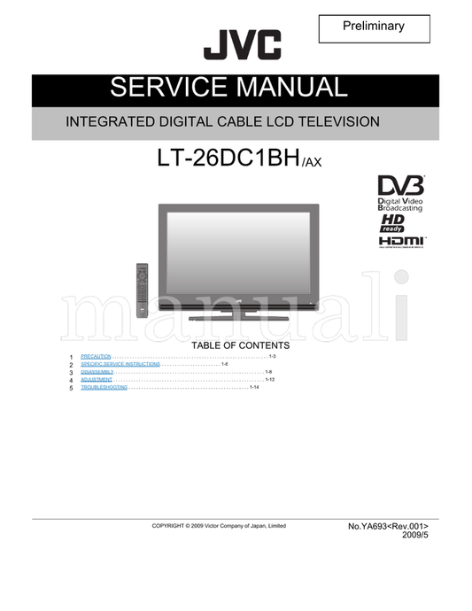 JVC LT-26DC1BH (78 pages) TV Service Manual