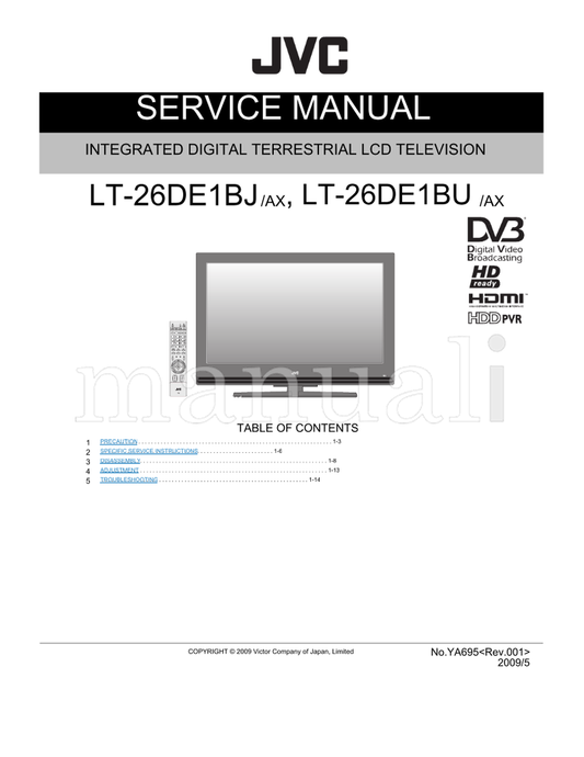 JVC LT-26DE1BJ LT-26DE1BU (83 pages) TV Service Manual