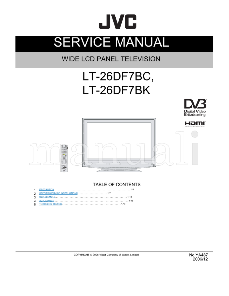 JVC YA487 LT-26DF7BC LT-26DF7BK (52 pages) TV Service Manual