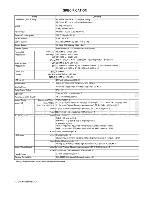 JVC LT-26KM18 LT-26KM28 (20 pages) TV Service Manual