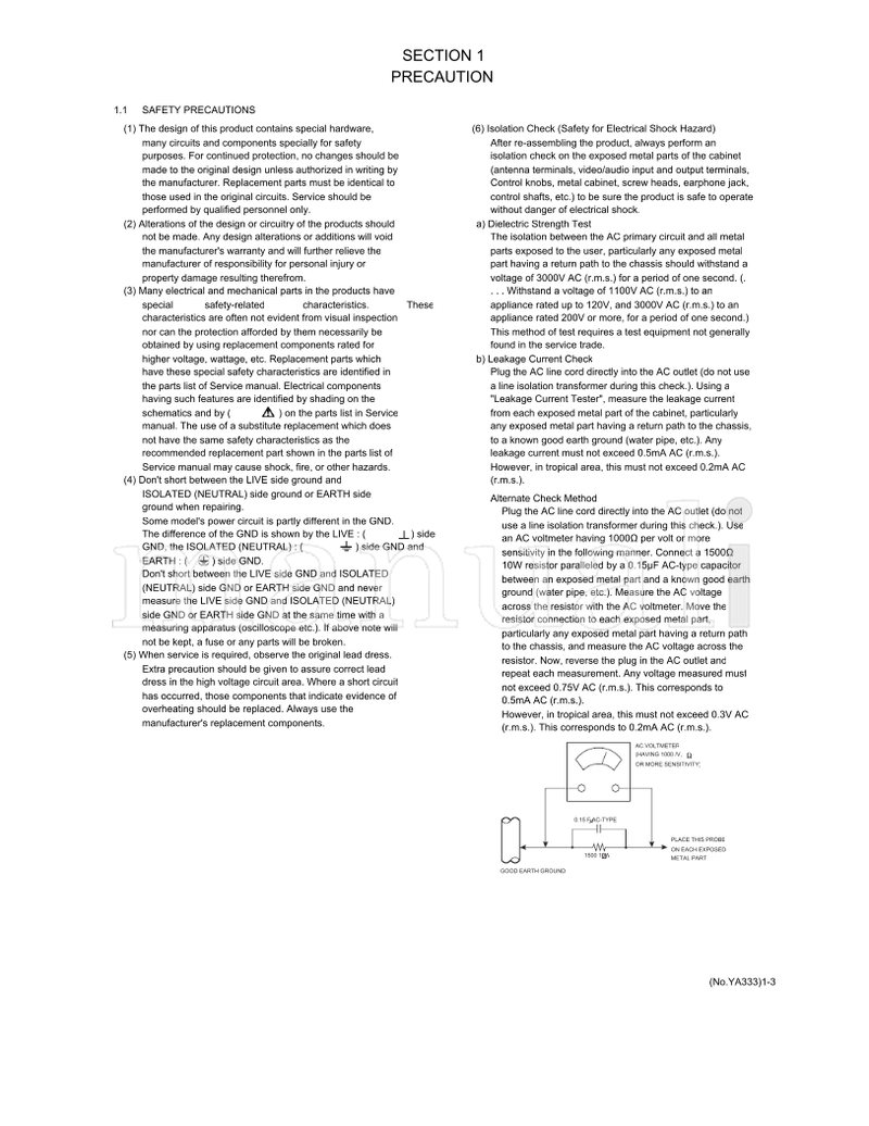 JVC YA333 LT-26X506 LT-32X506 (94 pages) TV Service Manual