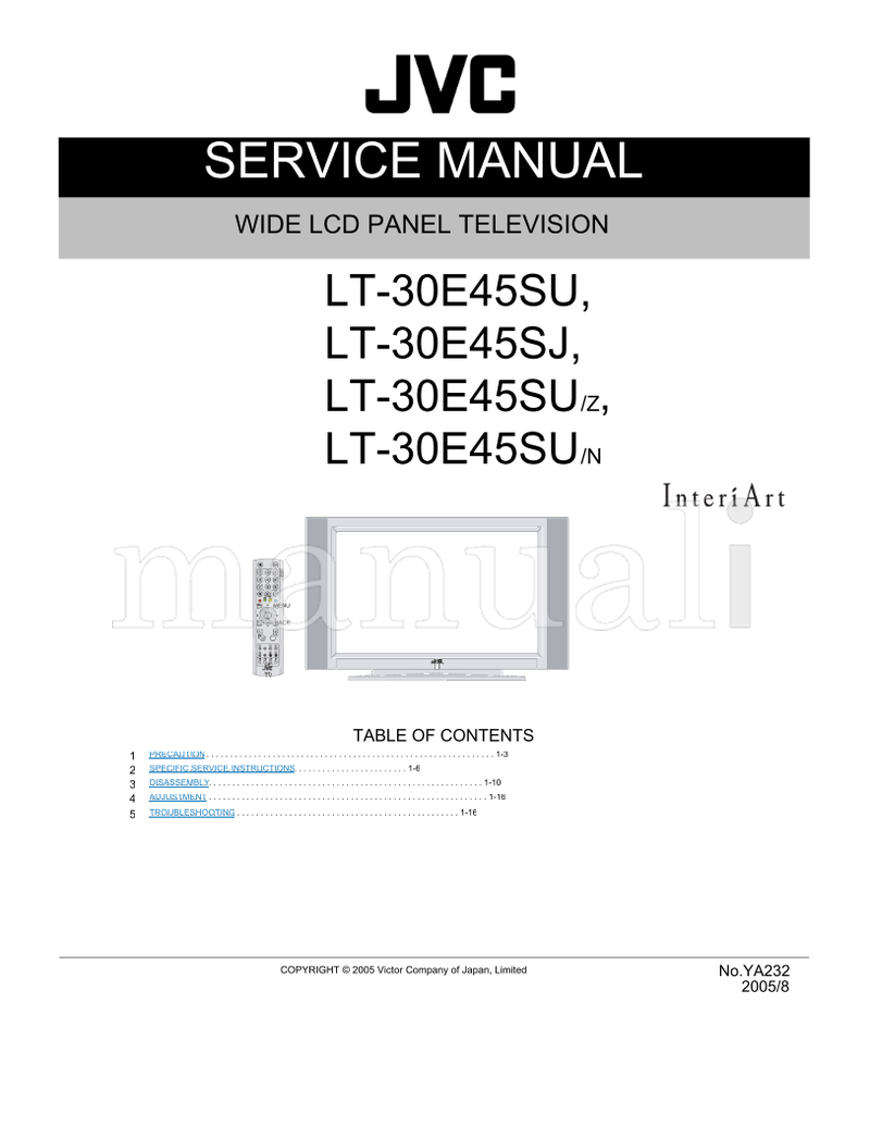 JVC YA232 LT-30E45SU LT-30E45SJ (17 pages) TV Service Manual