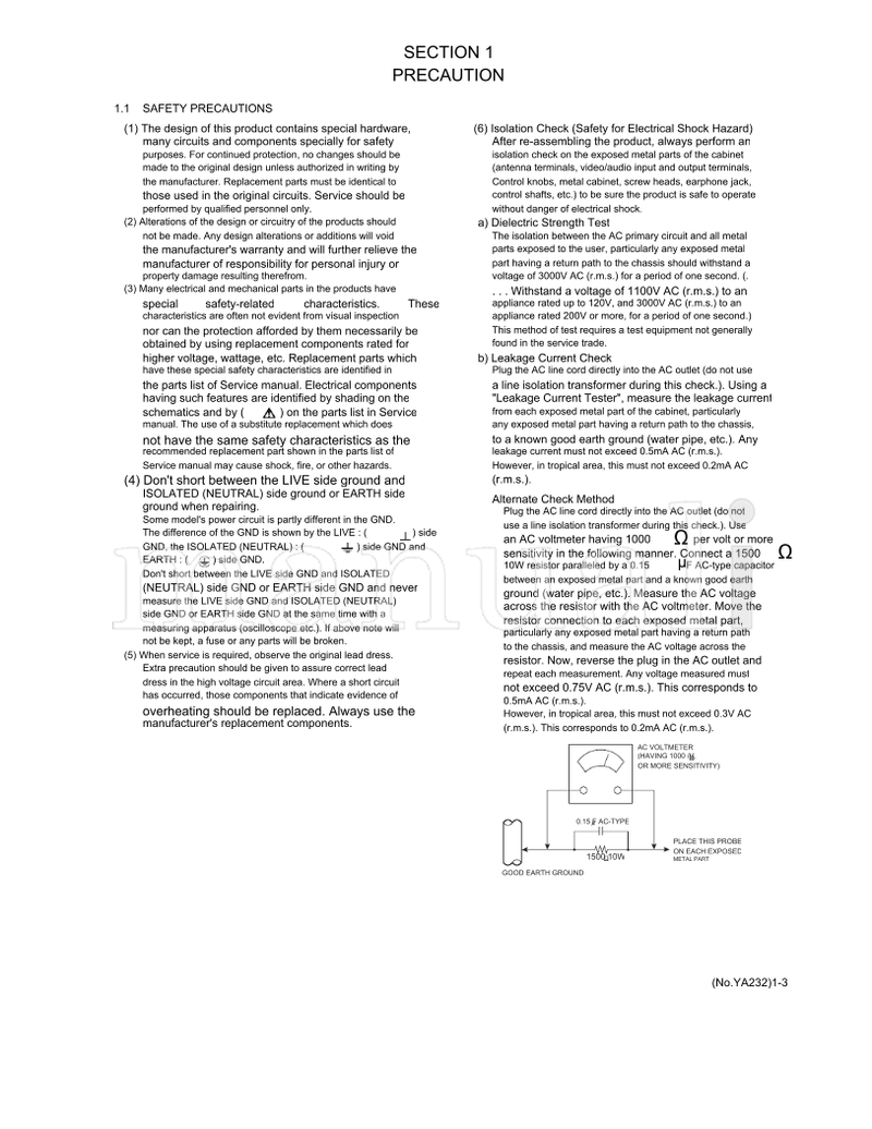 JVC YA232 LT-30E45SU LT-30E45SJ (17 pages) TV Service Manual