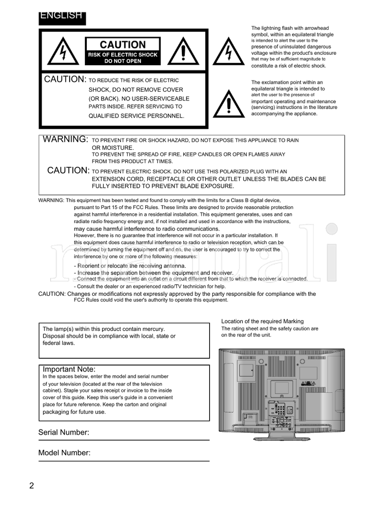 JVC LT-32A210 (56 pages) TV Operating Manual