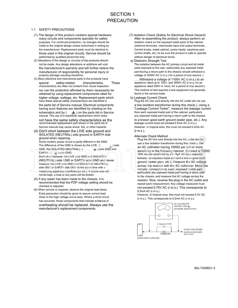 JVC YA090 LT-32WX84 RM-C13G (94 pages) TV Service Manual