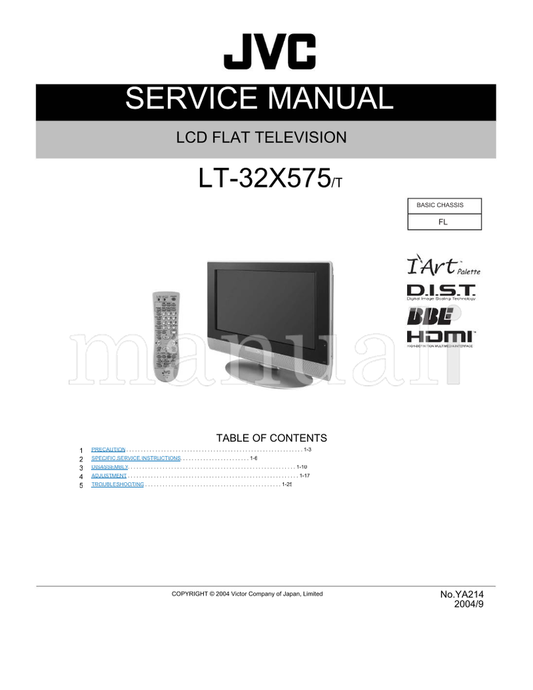 JVC YA214 LT-32X575 (87 pages) TV Service Manual
