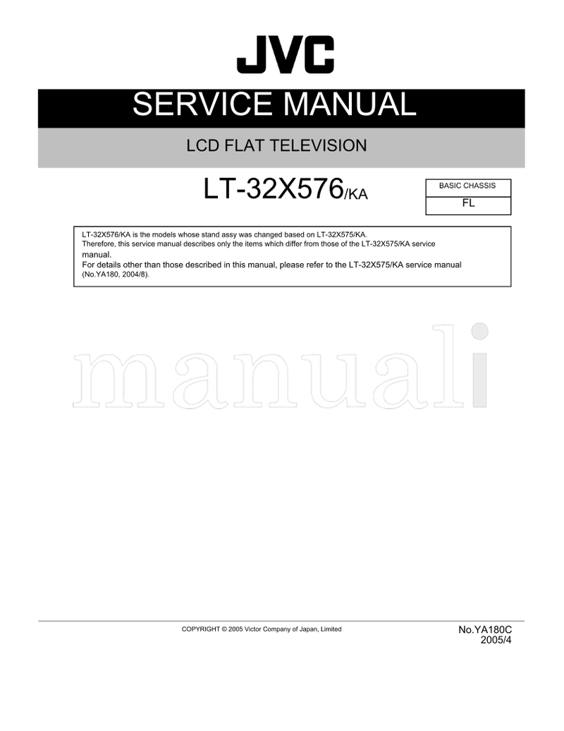 JVC YA180C LT-32X576 (133 pages) TV Service Manual
