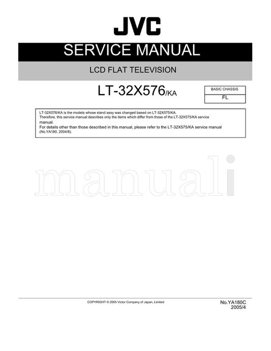 JVC YA180C LT-32X576 (133 pages) TV Service Manual