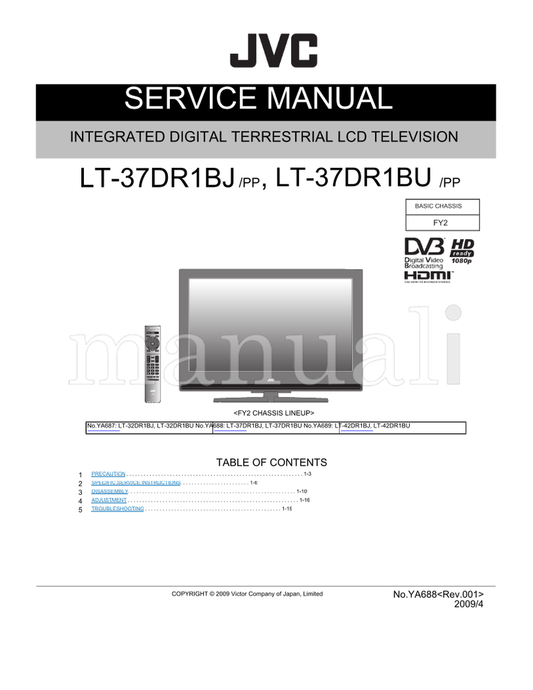 JVC LT-37DR1BJ LT-42DR1BU LT-37DR1BU (65 pages) TV Service Manual