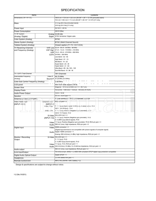 JVC YA301 LT-40X776 (194 pages) TV Service Manual