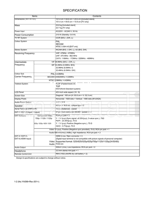 JVC LT-42R90BU (55 pages) TV Service Manual