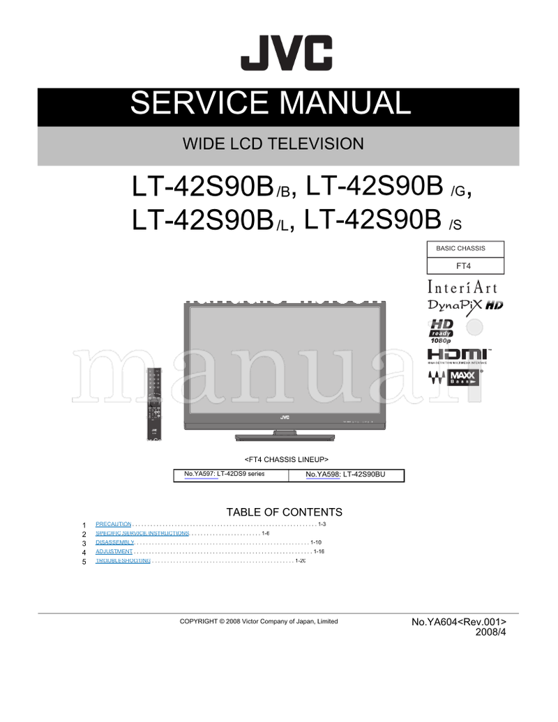 JVC LT-42S90B (58 pages) TV Service Manual