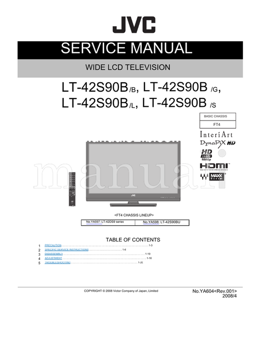 JVC LT-42S90B (58 pages) TV Service Manual