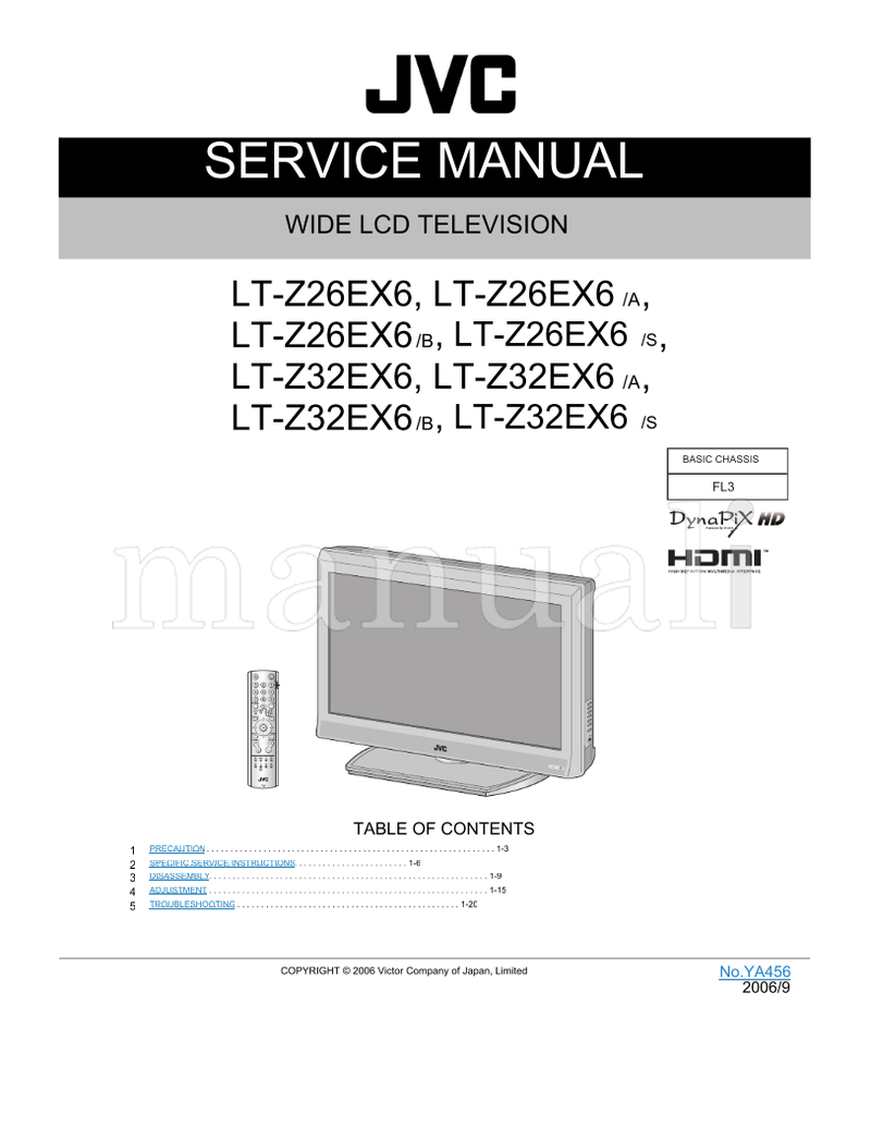JVC YA456 LT-Z26EX6 LT-Z32EX6 (141 pages) TV Service Manual