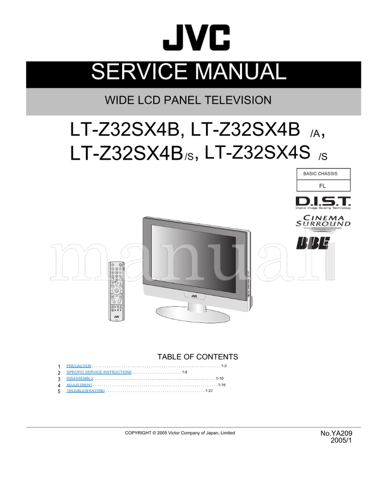JVC YA209 LT-Z32SX4B LT-Z32SX4S (157 pages) TV Service Manual
