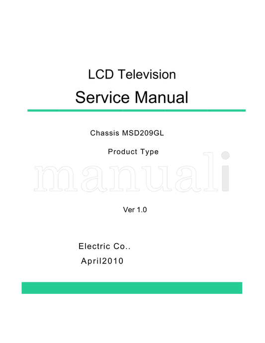 JVC MSD209GL (41 pages) TV Service Manual