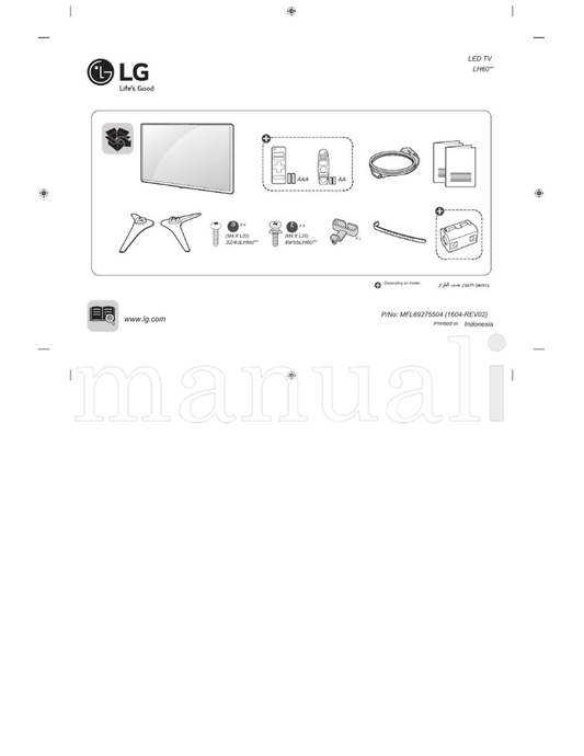 LG 43LH60** 55LH60** MFL69275504 LH60** (42 pages) TV Operating Manual