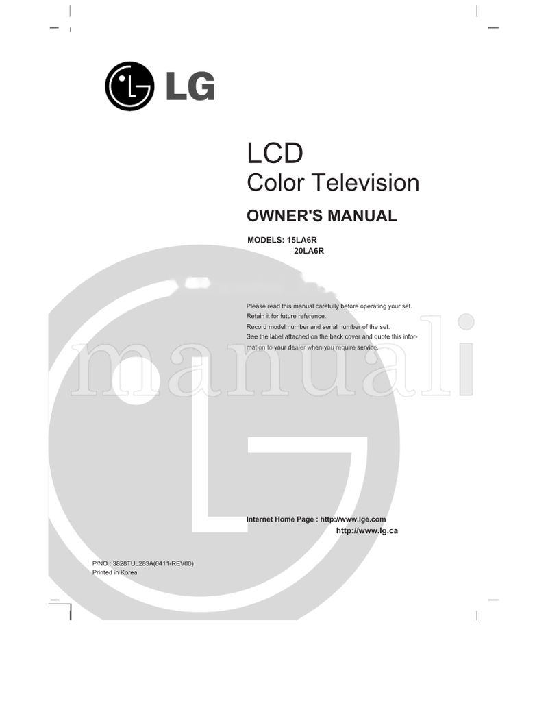 LG 15LA6R 20LA6R (28 pages) TV Operating Manual