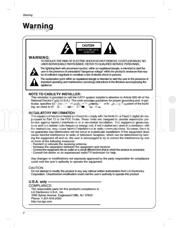 LG 38289U0559C 15LC1R 20LC1R (36 pages) TV Operating Manual