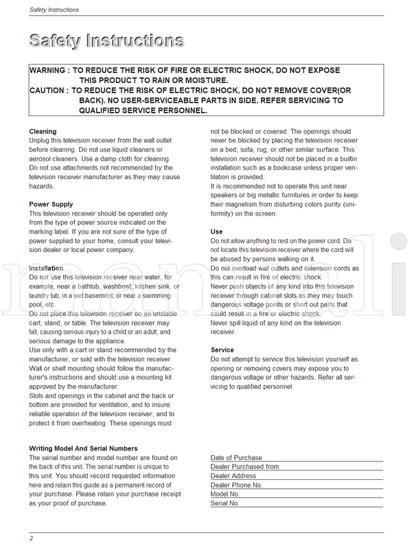 LG 15LS1R 20LS1R MFL31523719 (28 pages) TV Operating Manual
