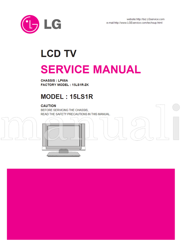 LG LP68A 15LS1R-ZK 15LS1R (31 pages) TV Service Manual