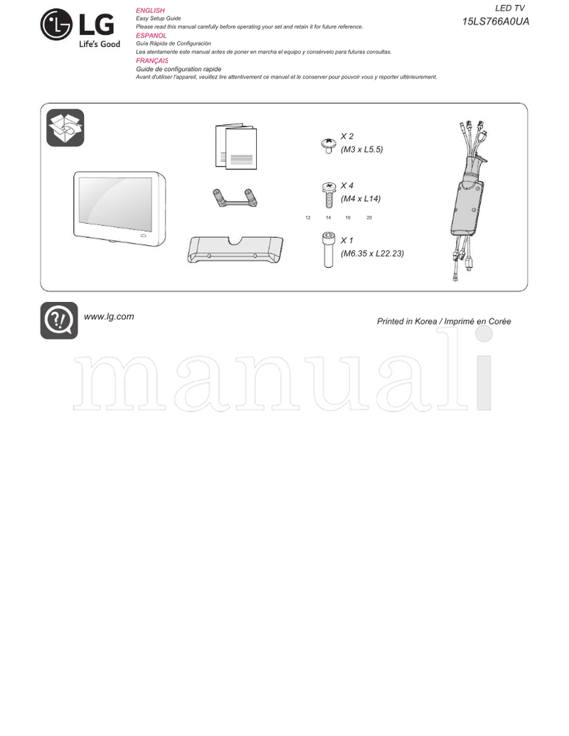 LG 15LS766A0UA (29 pages) TV Operating Manual