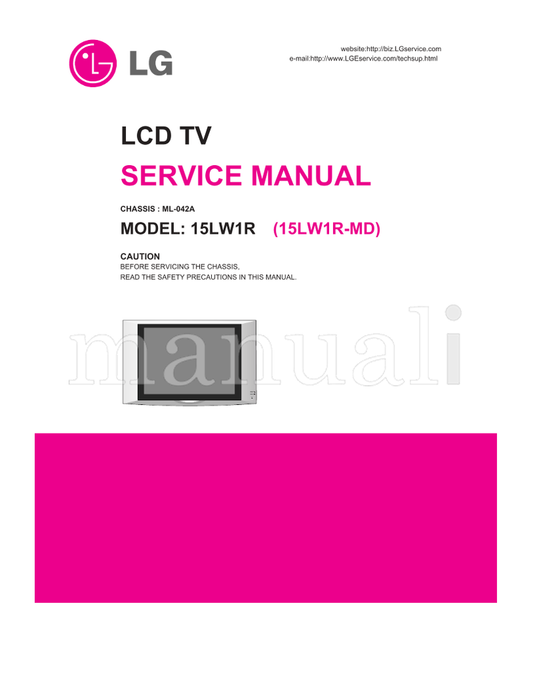 LG ML-042A 15LW1R (57 pages) TV Service Manual