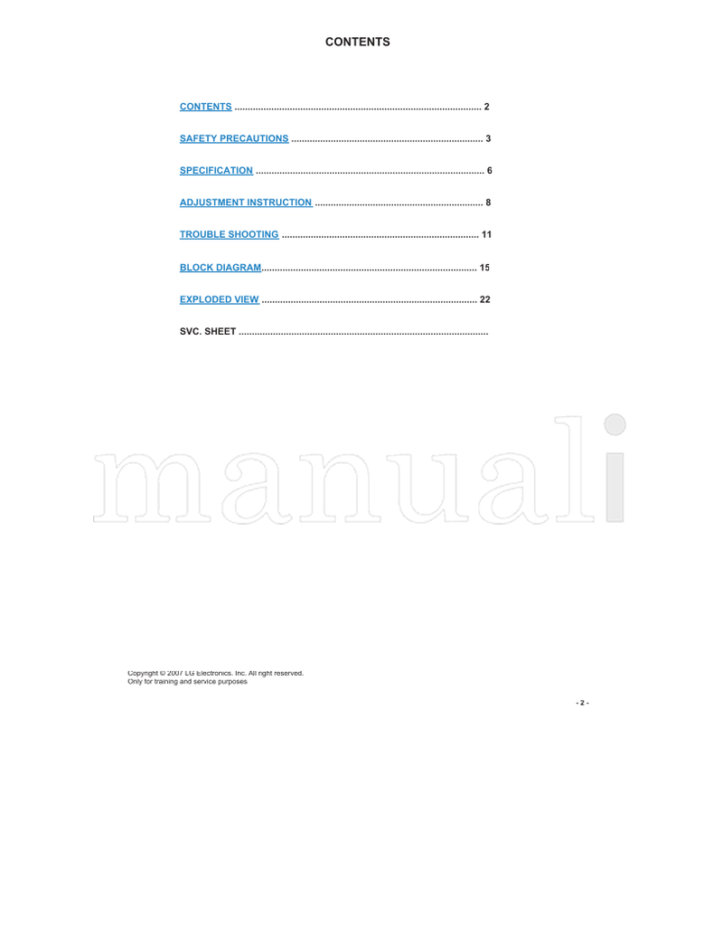 LG LA85C 19LG30 19LG31 19LG30-UA 19LG31-UB (25 pages) TV Service Manual