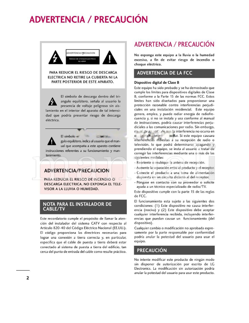 LG 19LD350 22LD350 26LD350 32LD350 19LD350C 22LD350C 32LD320 (122 pages) TV Operating Manual