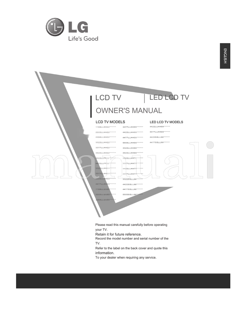 LG 19LH2 Series (126 pages) TV Operating Manual