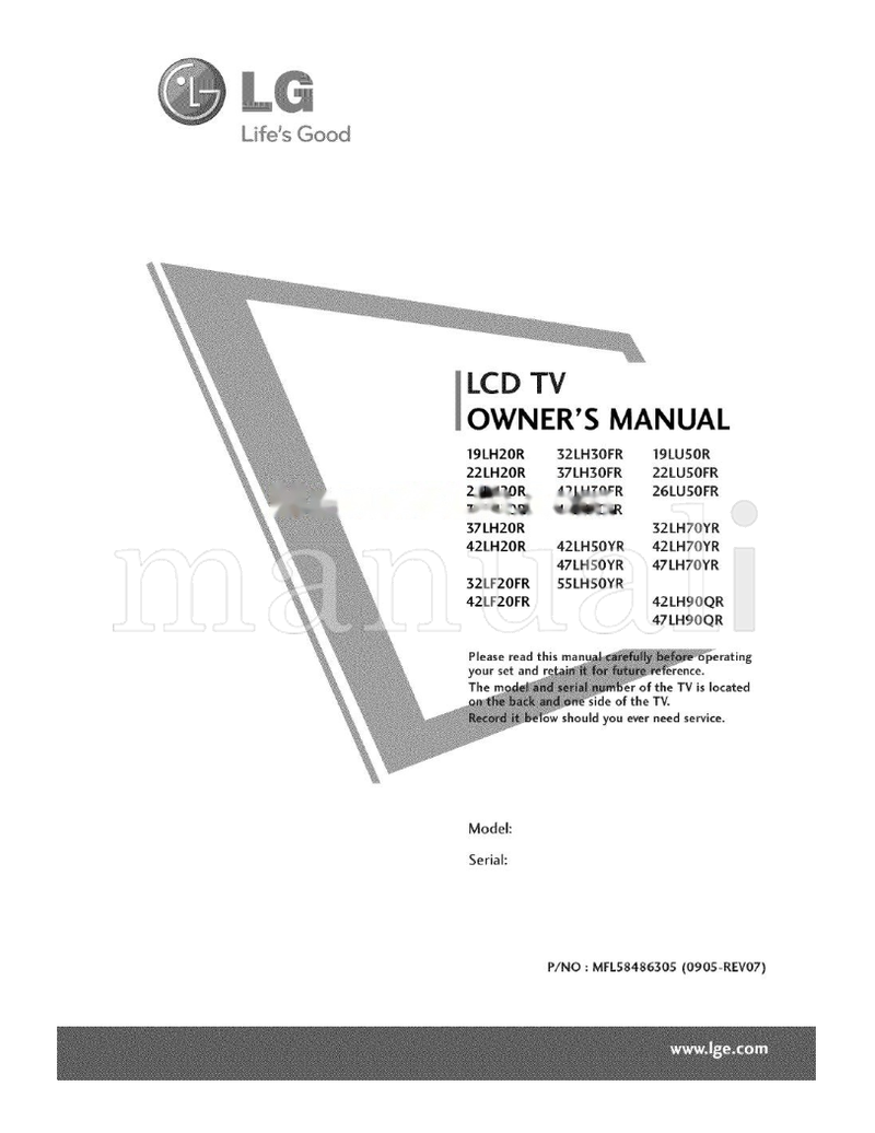 LG 19LH20R 22LH20R 26LH20R 32LH20R 37LH20R 42LH20R 32LF20FR (124 pages) TV Operating Manual