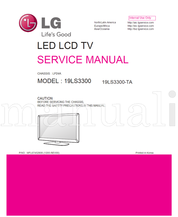 LG LP24A 19LS3300 MFL67452808 19LS3300-TA (26 pages) TV Service Manual