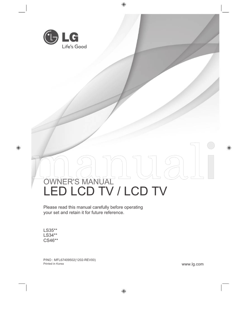 LG LS35** LS34** CS46** (365 pages) TV Operating Manual
