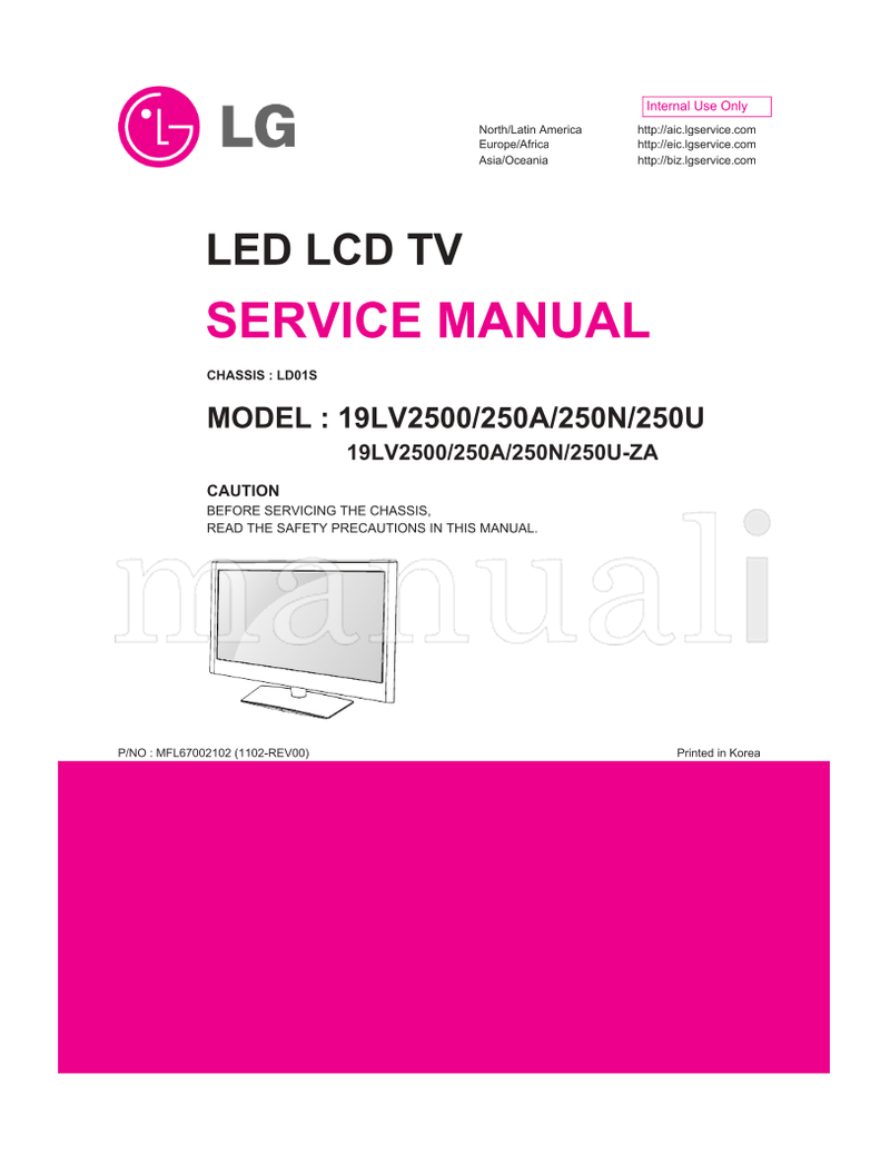 LG LD01S 19LV2500 250U-ZA (99 pages) TV Service Manual
