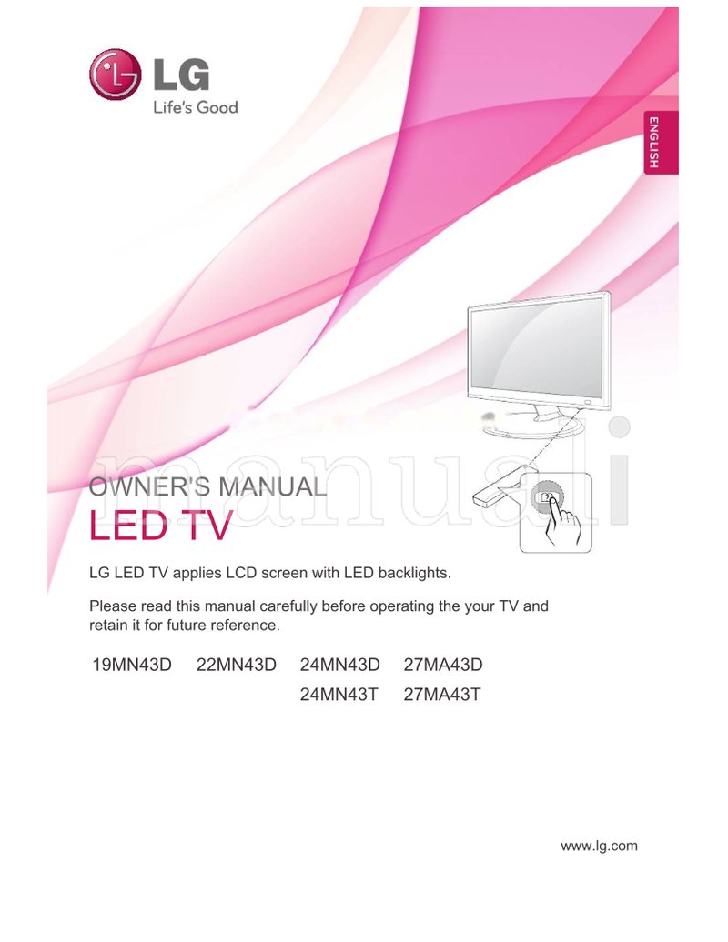 LG 19MN43D 22MN43D 24MN43D 27MA43D 24MN43T 27MA43T (50 pages) TV Operating Manual